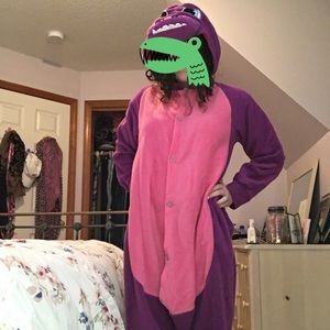 Purple and Pink Dinosaur Onesie